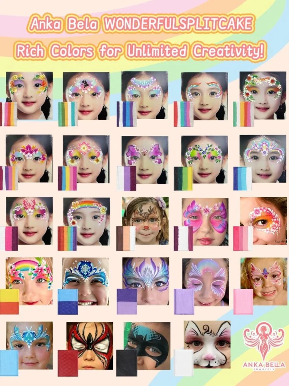Washable Face Paint Kit for Kids & Adults - 24 Colors, Non-Toxic, Perfect for